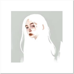 White Hair Posters and Art